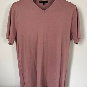 Robert Barakett The Barakett Tee Short Sleeve Pima Cotton Maroon Medium V-Neck